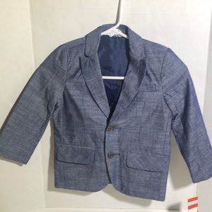Boy’s Navy Chambray Suit Coat Jacket